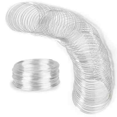 100 Loop Wire Bracelet Memory Wire Bracelet Wire for Beads Jewelry Wire Silver J
