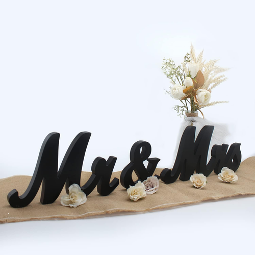 Mr Mrs Sign for Wedding Table, Mr and Mrs Wooden Letters,Large Mr. & Mrs.Party D - Picture 11 of 12