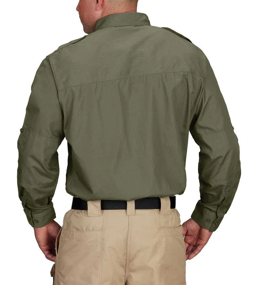 Camisa táctica Propper® para hombre manga larga de teflón uniforme de trabajo militar abotonada Foto 2 de 4