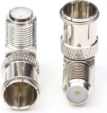 2 pack F Type Male PushOn to Female 90 Degree Coax Adapter for TV Antenna Cable