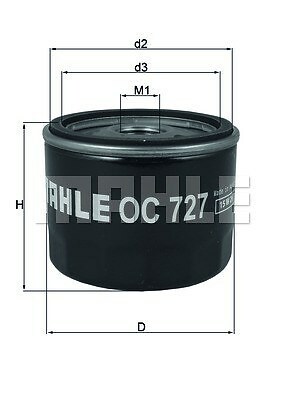 154072357178 OC727 filtro olio - MAHLE - Foto 1 di 1