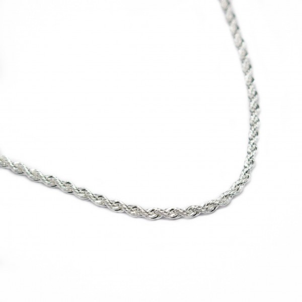 Collar de Plata Con Un Cadena Fina Trenzado, para los Hombres O Mujer