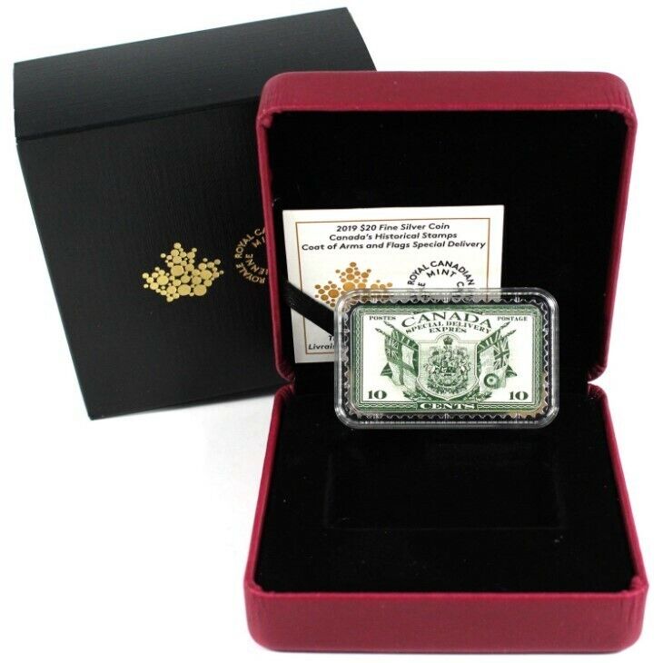 CANADA’S HISTORICAL STAMPS COAT OF Great interest ARMS Silv – AND FLAGS $20 National uniform free shipping 1oz