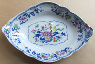 SPODE 2886 KNALLMUSTER OVALE SCHALE UM 1830 (9113)