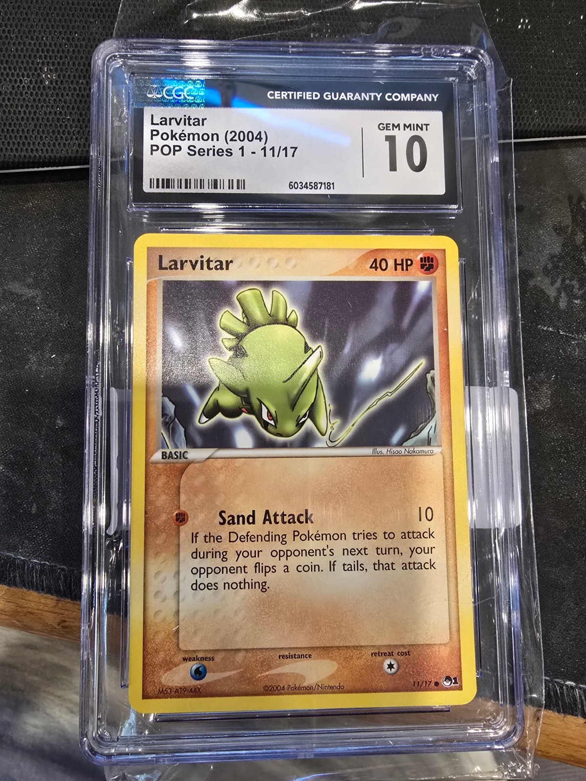 Pokemon Larvitar Pop Series 1  11/17 CGC Graded Gem Mint Card psa **Quick Ship**