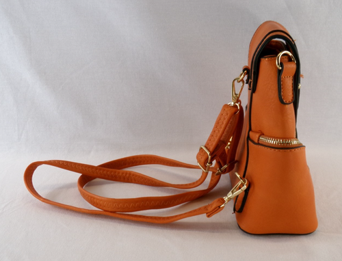 Orange With Gold Hardware Fashion 10"X9" Backpack Purse - No Brand - EUC - Picture 5 of 14
