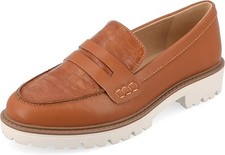 Journee Collection Kenly Women's Brown Slip-On Loafers Casual Shoes Size 10 New