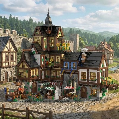 Mittelalterliche Stadt   Burg-Baustein-Set 3867 Teile | LEGO -kompatibel