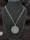 Catherine Popesco Silver Medallion Necklace And Earrings Set — photo 6