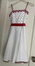 Vintage Y2K STEPPIN OUT White Dress Red Accents Junior SMALL Party Sweet 16