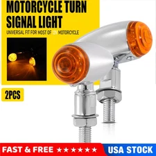 For Most Motorcycle Bullet Amber Lens Turn Signal Blinker Indicator Light 2pcs