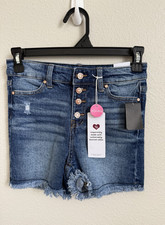 Celebrity Pink Girls Size 12 Blue Denim Cut-O...