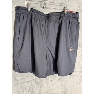 Reebok Womens 3XL Gray Athletic Training Shorts 7 Inch Inseam Zipper Pocket NEW