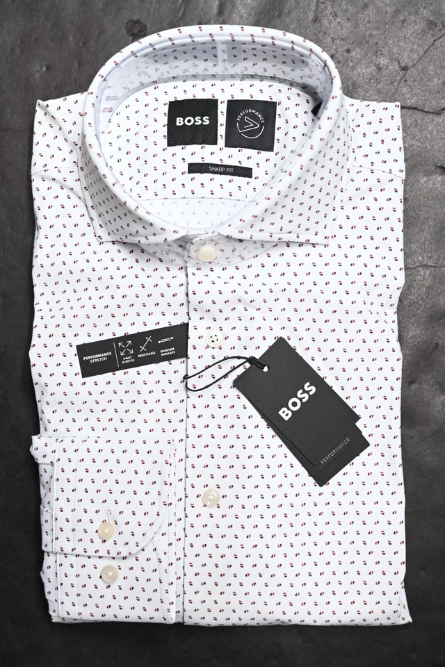 Camicia Slim Performance Stretch Hugo Boss Uomo MAX Travel Fresh 38 15 32/33 - Immagine 3 di 4