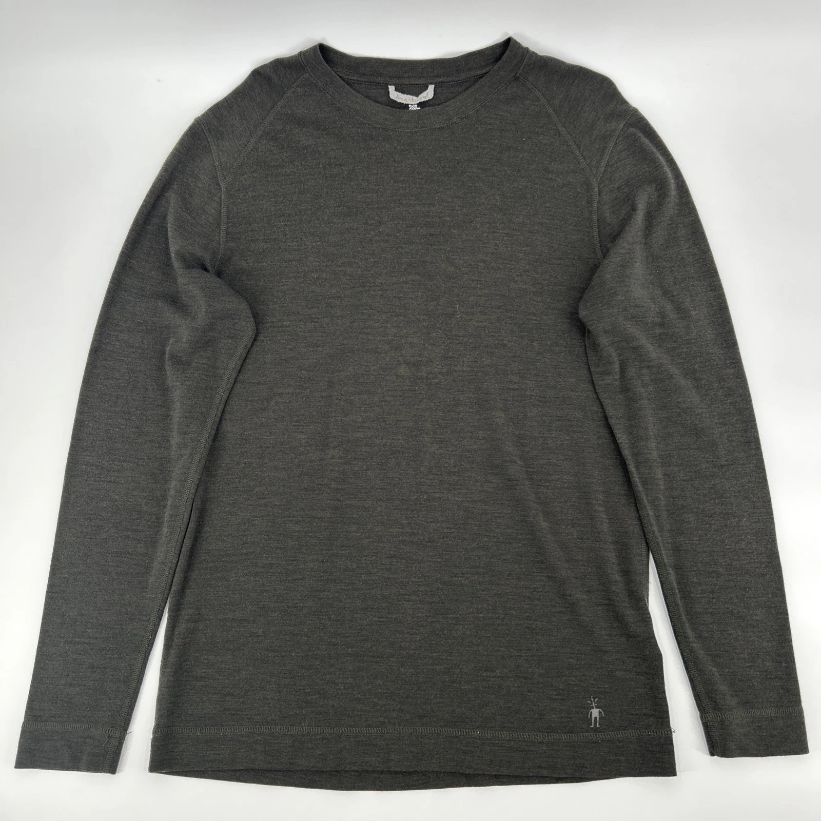 Smartwool Base Layer Shirt Mens XL Gray 100% Merino Wool Pullover Active Hike