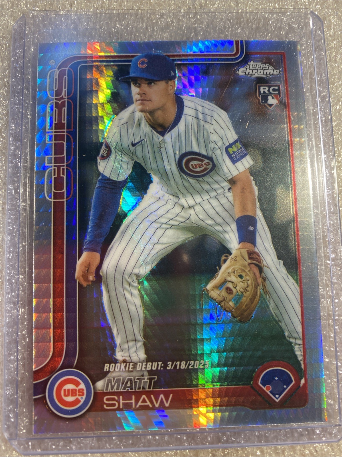 2025 Topps Chrome Update Matt Shaw RC Geometric Refractor Rookie #USC135 Cubs