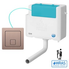 Dual Flush Concealed Toilet Cistern WC, Pipe & Cable Push Button Flush Plate
