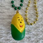 CORN COB New Orleans MARDI GRAS Style Green Beaded Necklace + Plain Gold Beads — photo 6