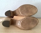 NIB Sophia Milano Size 8 Women's Perforated Slingback Block Heel Sandals Tan — photo 6