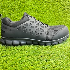 Reebok Sublite Cushion Mens Size 12W Black Composite Toe Safety Work Shoes