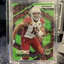 2025 Panini Mosaic Epic Performers Larry Fitzgerald #13 Green Fluorescent  4/10