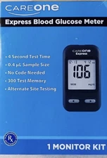 CareOne Express Blood Glucose Meter Monitoring System Kit, Carrying Case - NIB