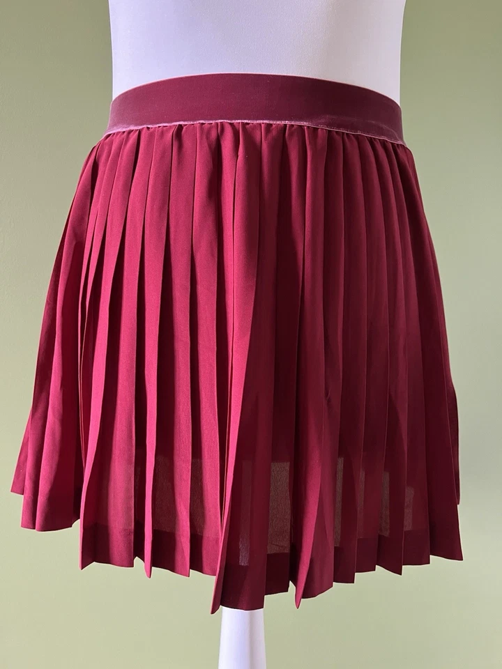 Mini Jupe Divided H&M 🍁 Rouge Grenat Fluide Plissée 🍁 Taille 38 - Photo 1/4