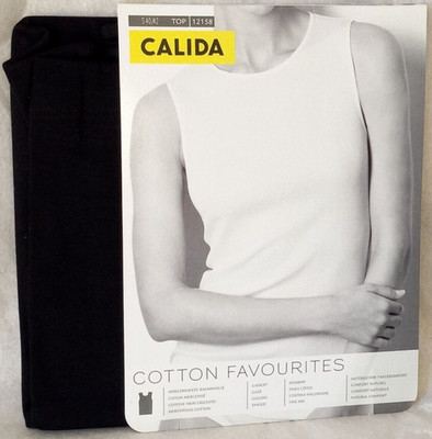 CALIDA COTTON FAVOURITES 100% COTTON BLACK TANK TOP 12158 SIZE S
