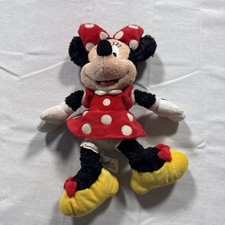 Disney Parks Minnie Mouse Plush 12" Disneyland Resort Walt Disney World Red Dres