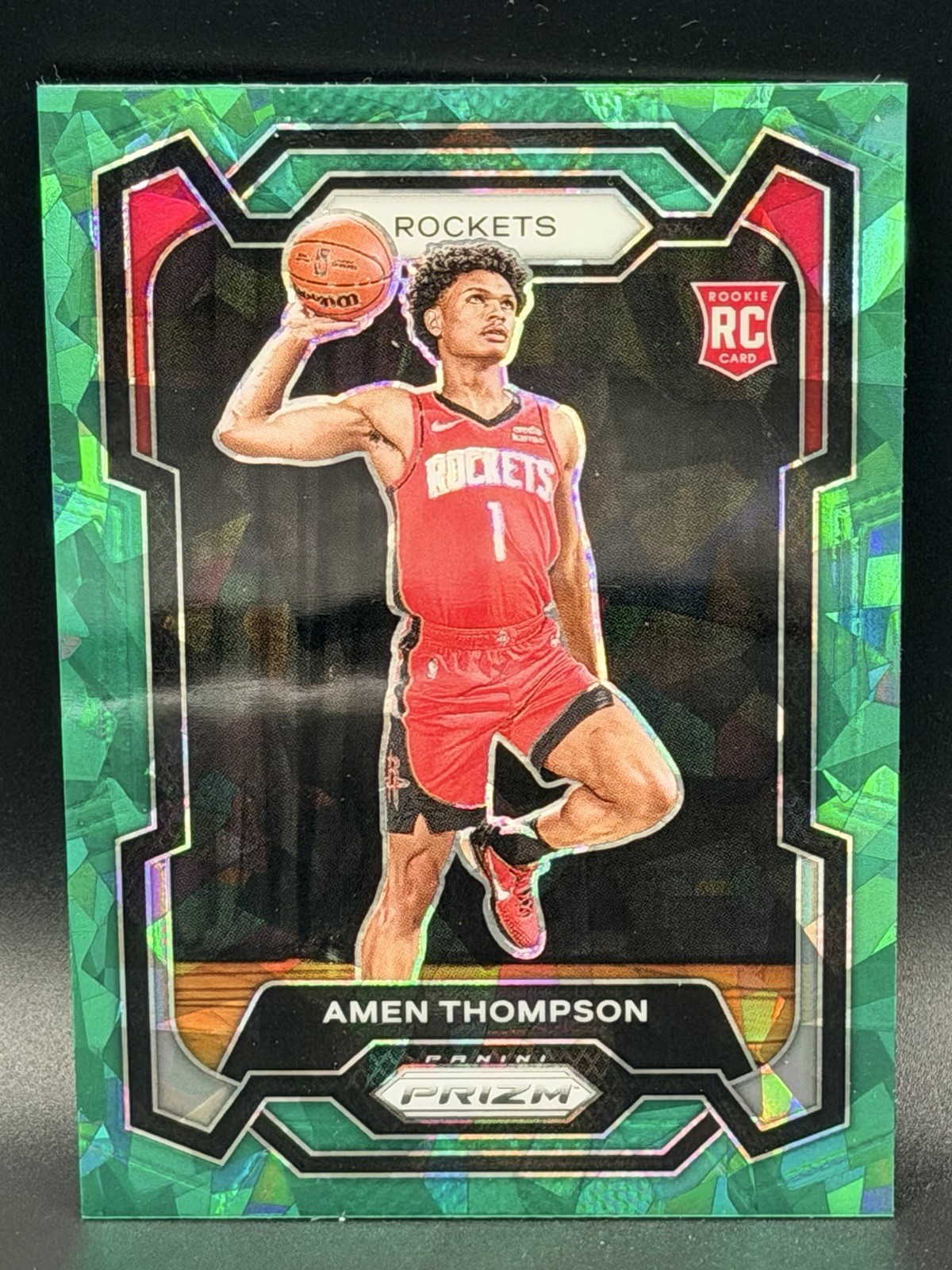 2023-24 Panini Prizm - Amen Thompson #150 Green Ice Prizm (RC) Rookie