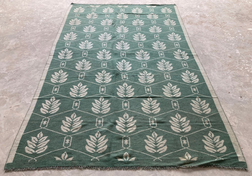 Vintage Traditional Handmade Beautiful Floral Kilim Floor Rug Carpet 289x183 cm