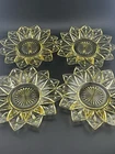 Vintage 1960s Federal Glass Amber Sungold 12 Point Petal Sunflower Plates