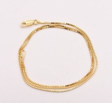 Square Box Chain Necklace 1mm Italian 14K Yel...