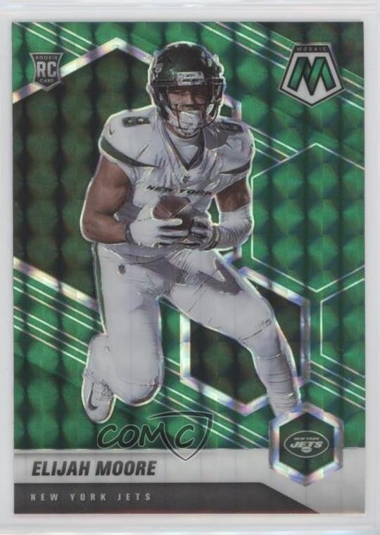 2021 Panini Mosaic Rookies Green Mosaic Prizm Elijah Moore #316 11qd