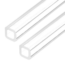 2 Pcs 10mmx10mmx2mm Wall Thickness 330mm Long Clear Acrylic Square Tube