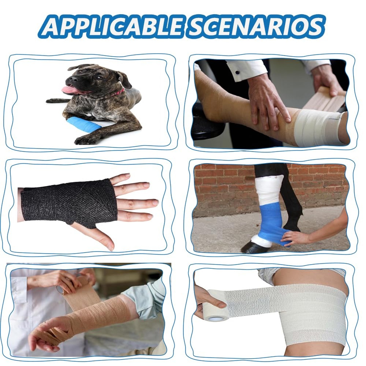 15 Pack 3 Inch x 5 Yards Self Adhesive Bandage Wrap, Non-Woven Bandage,Vet Wr...