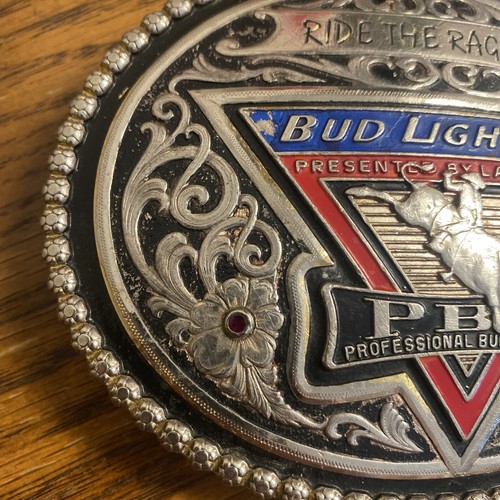 PBR ~PROFI BULL RIDERS~ GÜRTELSCHNALLE Bud Light Cup Montana Silberschmiede - Bild 11 von 11