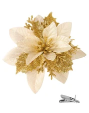 20 Pieces Poinsettia Flower Artificial Christmas Tree Decorations Wedding Flo...