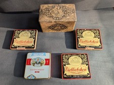5x alte Blechdosen, Zigarren Zigarillos Zigaretten, Palm, Bachschmidt No 4