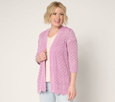Gloria Vanderbilt Women's Top Petite Sweater 2XP Denim & Co. 100% Pink A693638