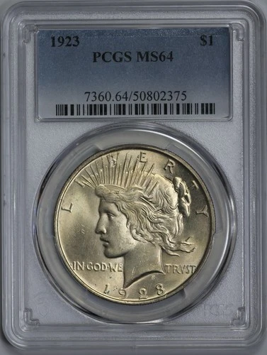 1923 Peace Silver $1 Dollar PCGS MS 64