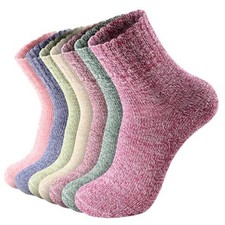 Pleneal Wool Socks for Women - Womens Wool Socks 7 Pairs Solid Color, 5-9
