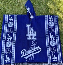 Dodgers Youth/Petite Size Alpaca Wool Poncho, Hooded, Unisex, One Size