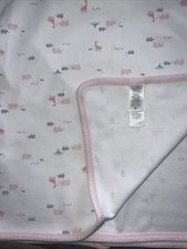 Carter's Just One You ELEPHANT GIRAFFE Baby Blanket Pink Gray White 31x 31