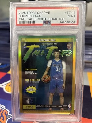 2025 Topps Chrome Cooper Flagg Tall Tales Gold Refractor /50 PSA 9 #TT-16 RC