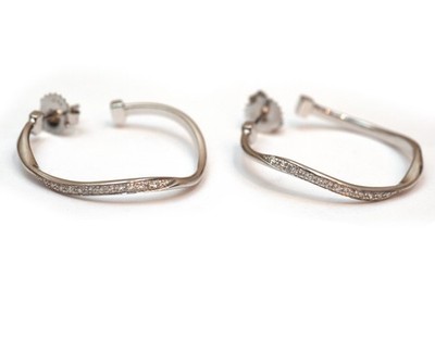 Marco Bicego Marrakesch Creolen in 18K Weißgold mit Diamanten NEU