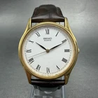 Seiko Watch Men 32mm White Dial Gold Tone Round 2K01-0090 New Battery Vintage