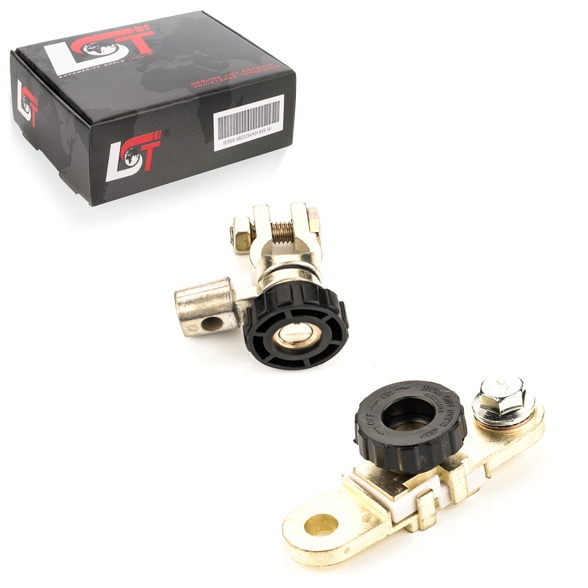 2x Battery Disconnect Isolator with Round Knob Black for HONDA