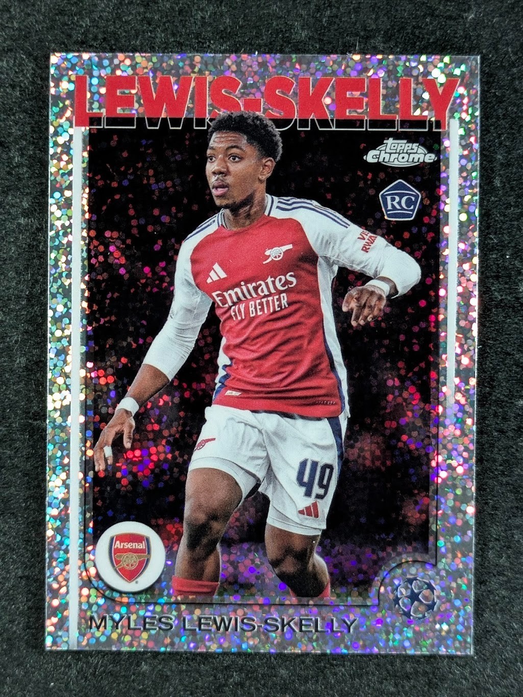 2024-25 Topps Chrome UEFA MYLES LEWIS-SKELLY Rookie RC Speckle Refractor SP #154