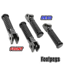 For Honda NTV/NT 650 Hawk 88-92 91 90 Anti-slip Front Rear Foot Pegs Set Black